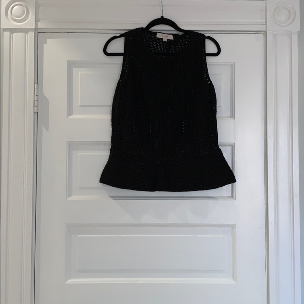 LOFT crochet tank - black - size L